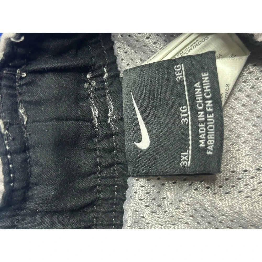 Nike Swim Trunks Mens 3XL Gray Black Swoosh Mesh Lined Drawstring Shorts